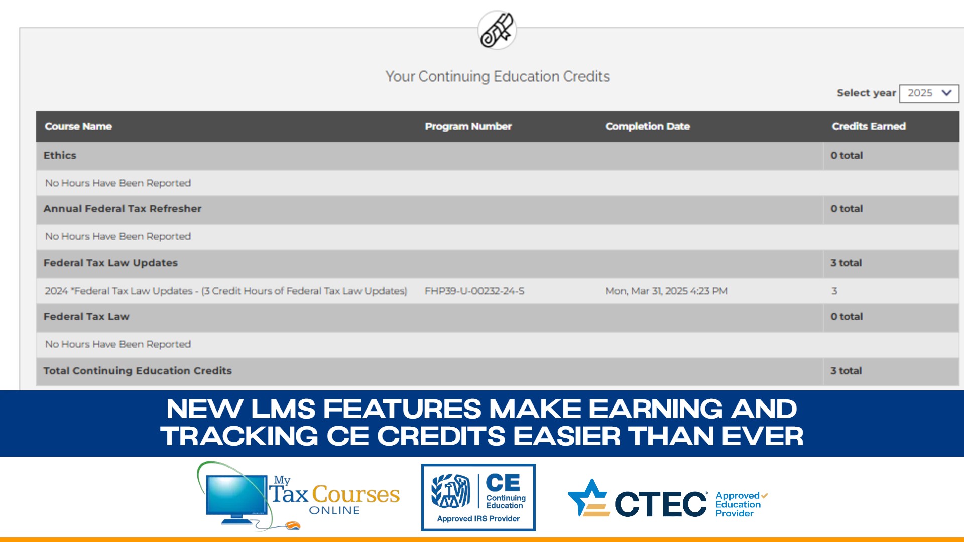New LMS Features Make Earning and Tracking CE Credits Easier Than Ever